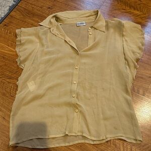 Philosophy Light Brown Sheer Blouse